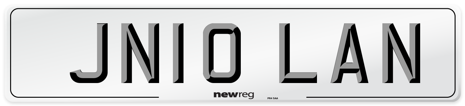 JN10 LAN Number Plate from New Reg